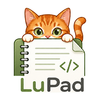 LuPad++ · Text & code editor